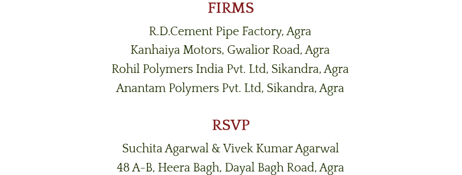 RSVP — Vivek Kumar Agarwal, Agra